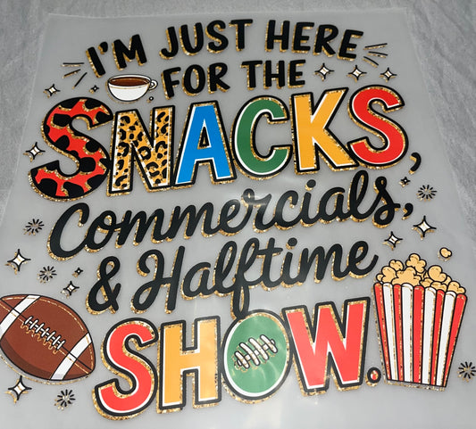 Snacks, commercials, and halftime show football T-Shirt